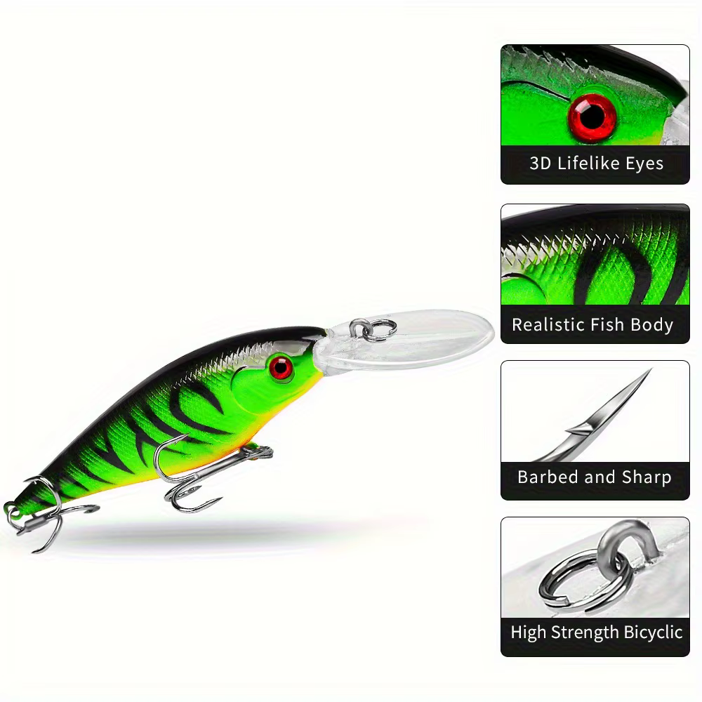Señuelos Wobbler duros con anzuelos triples para lubina y lucio - imagen 4