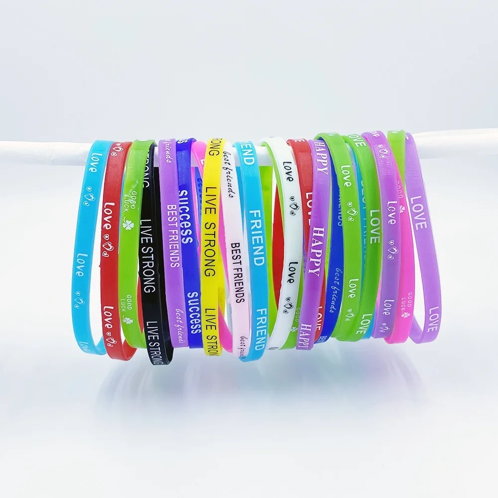 Set de 10 pulseras de silicona luminosas