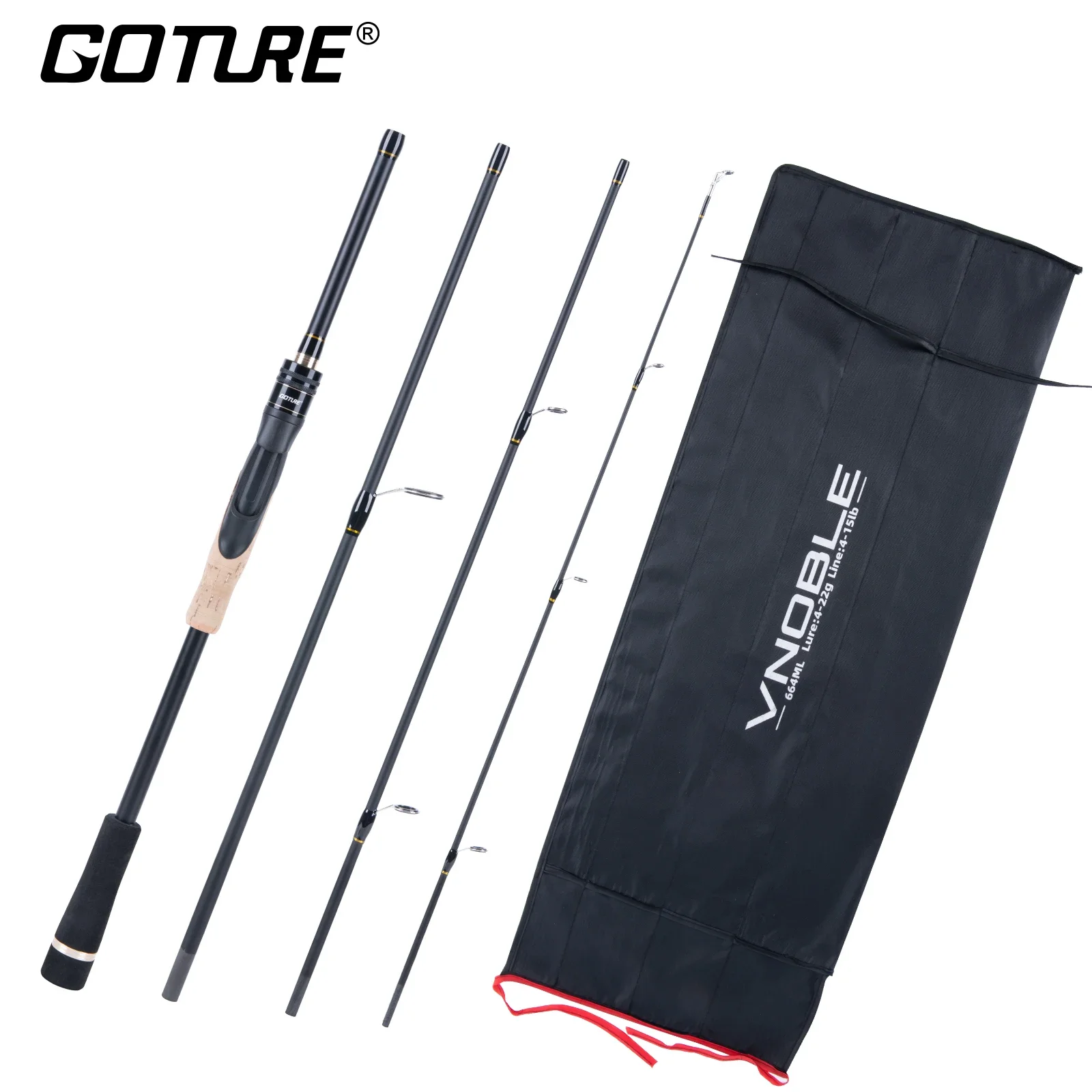 Goture VNOBLE Caña de pescar ML - fibra de carbono para agua dulce - imagen 2
