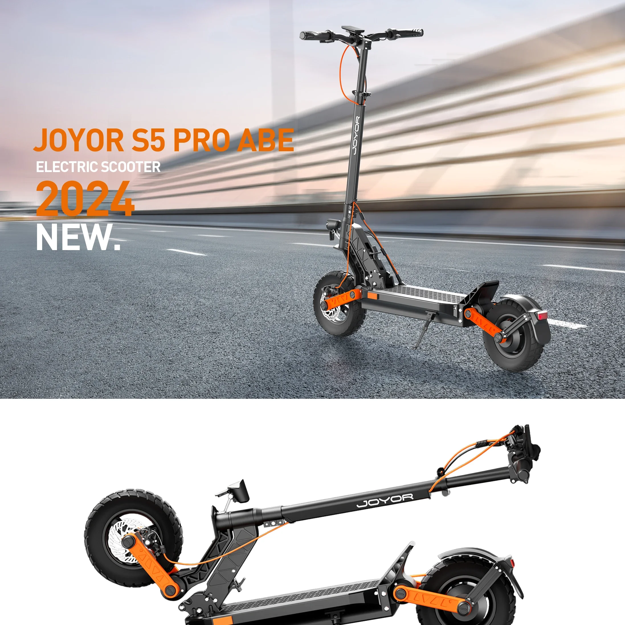 JOYOR S5 PRO patinete eléctrico con certificación ABE visto de frente