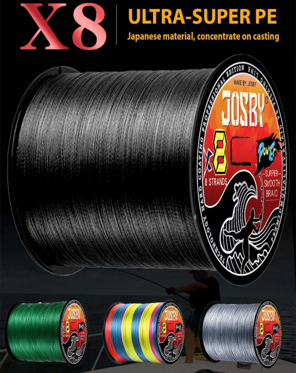 Hilo de pescar trenzado JOSBY en varios colores