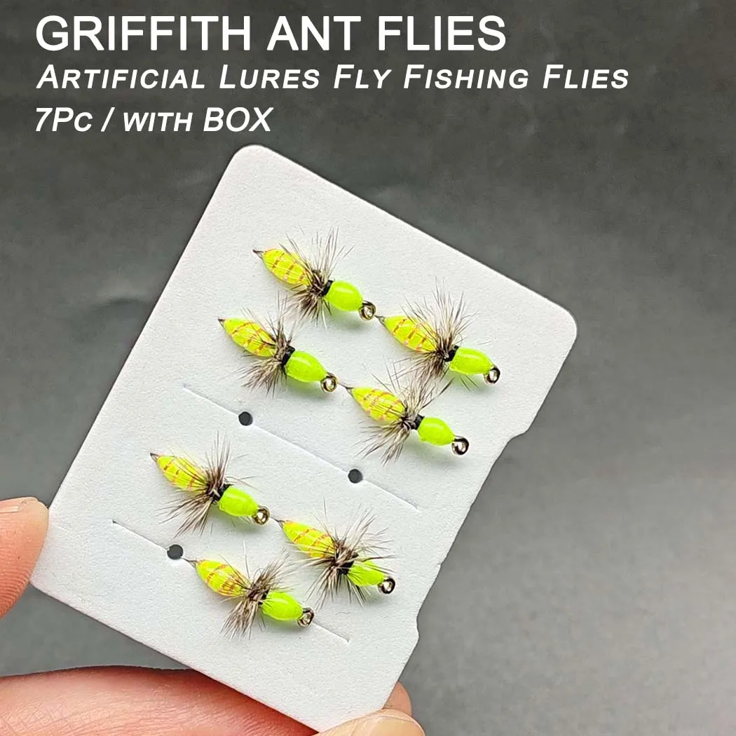 Caja con moscas artificiales tipo ninfa