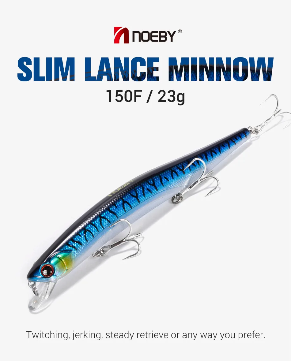 NOEBY Slim Lance Minnow 150mm 23g vista general