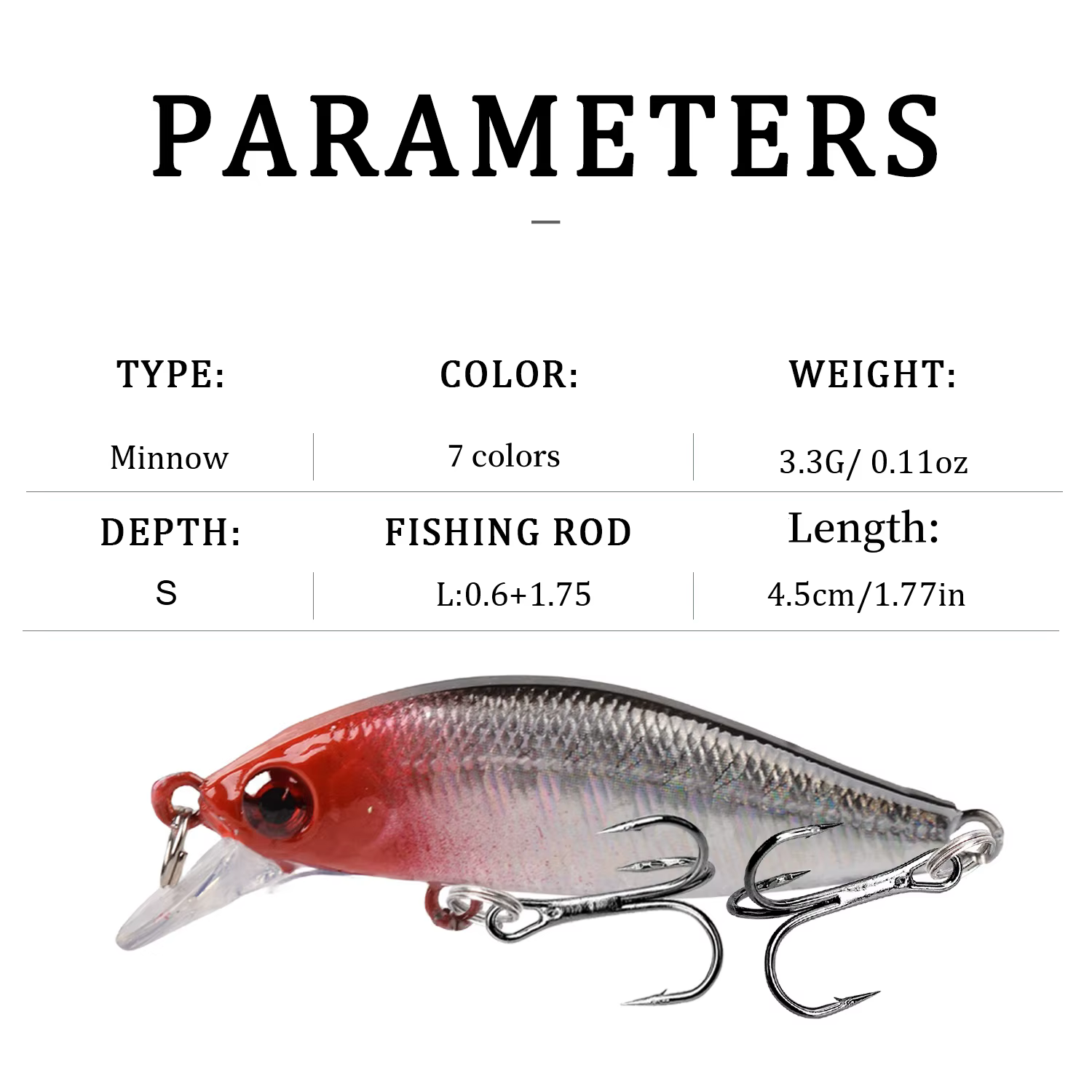 Señuelo Wobbler hundido plástico pececillos 5cm 3g para lubina y lucio - imagen 2