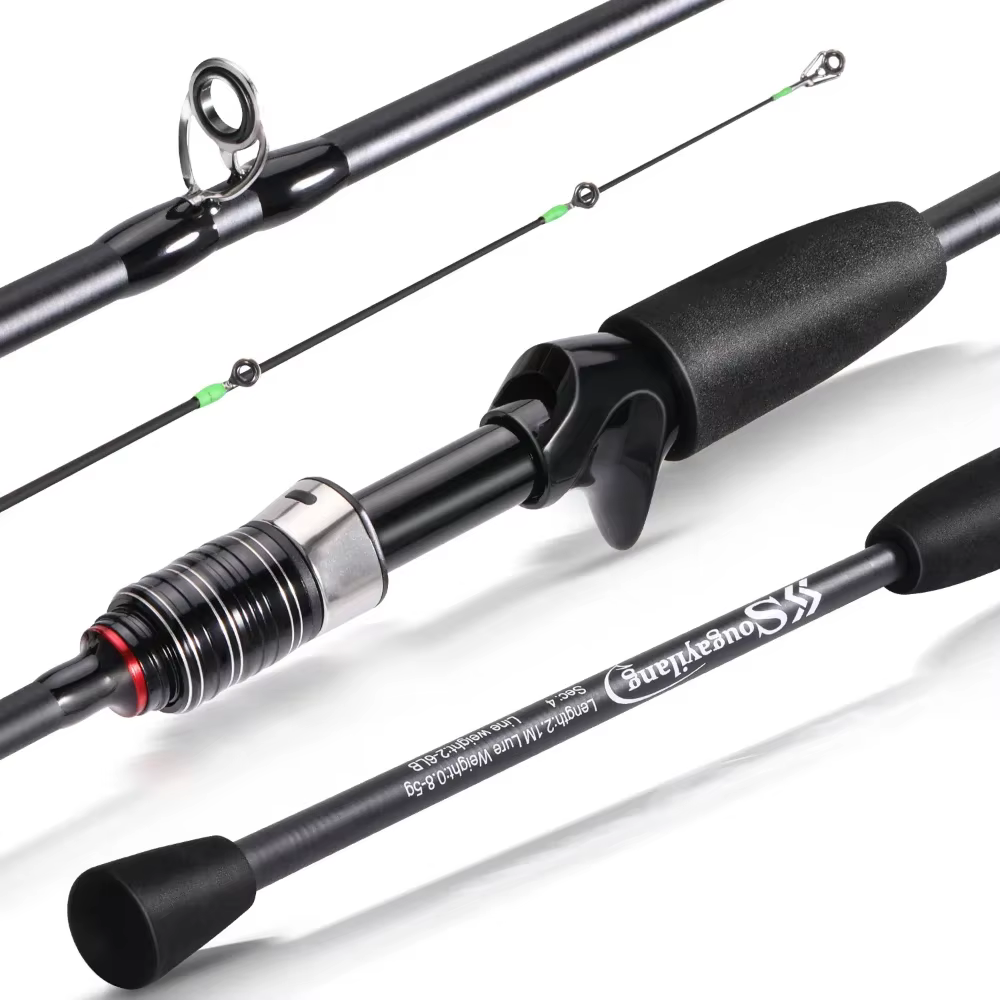 Caña Spinning Sougayilang Ultraligera Fibra Carbono Baitcasting