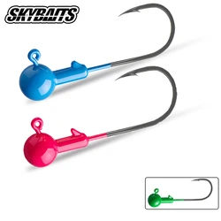 Jig Head metálicos con cabeza de bola, púas y vástago luminoso