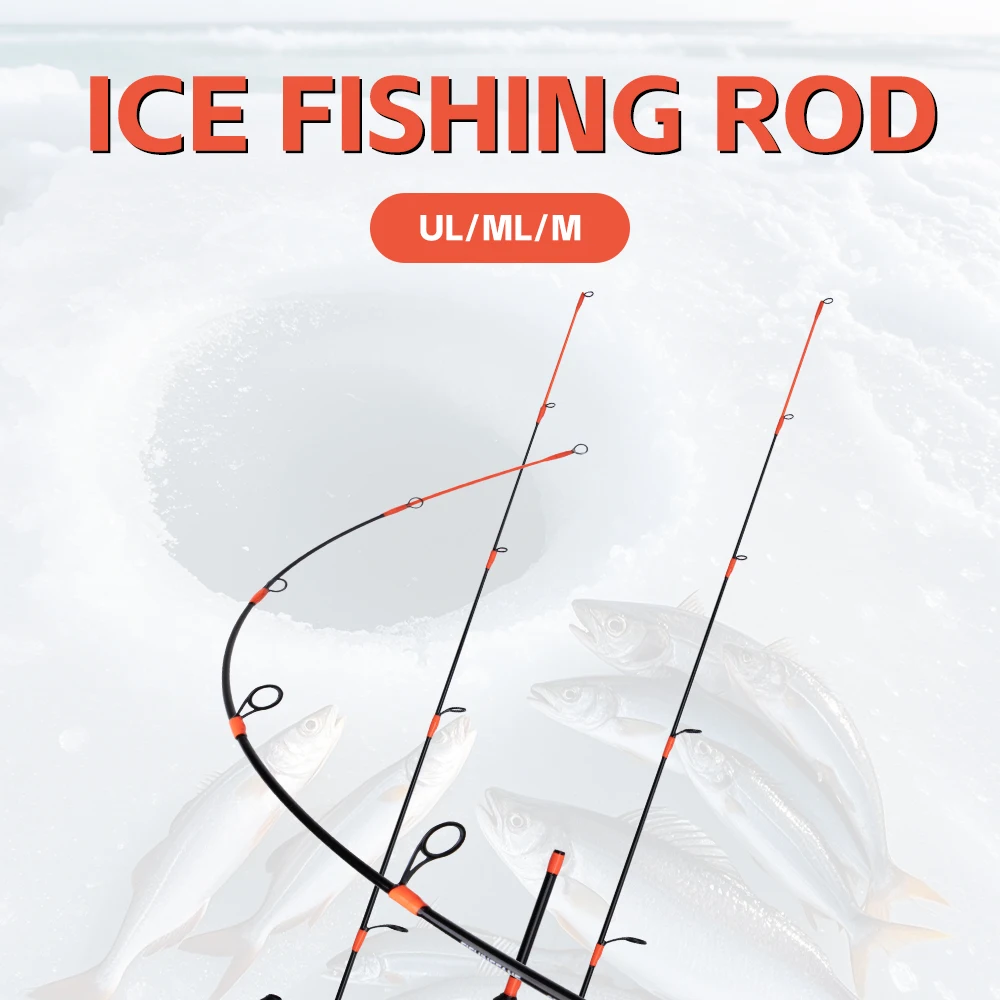 Caña de pesca en hielo mostrando su acción UL