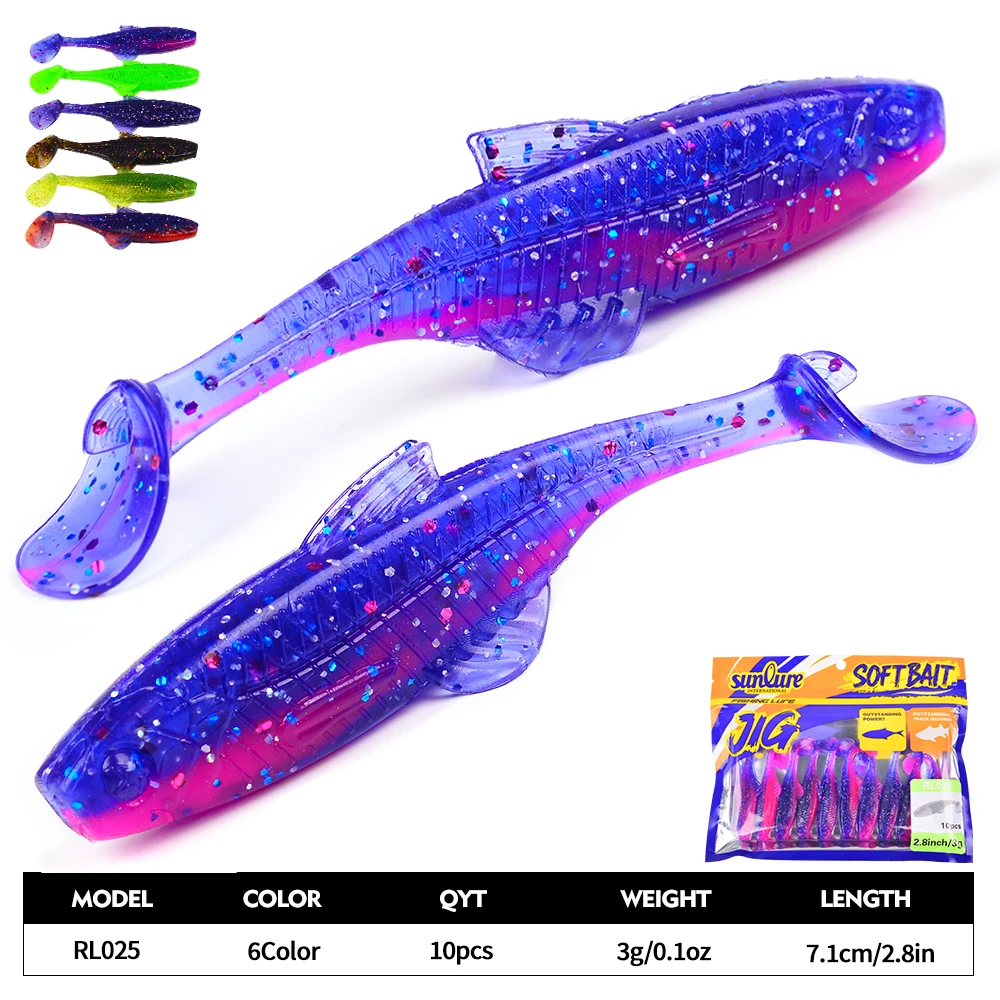 Señuelo de silicona Sunlure con forma pez T biomimético - imagen 5