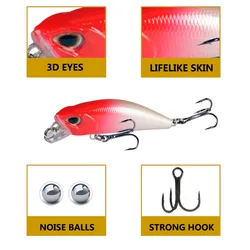 Señuelo Minnow Wobbler con efecto láser Crankbait para lucio y carpa