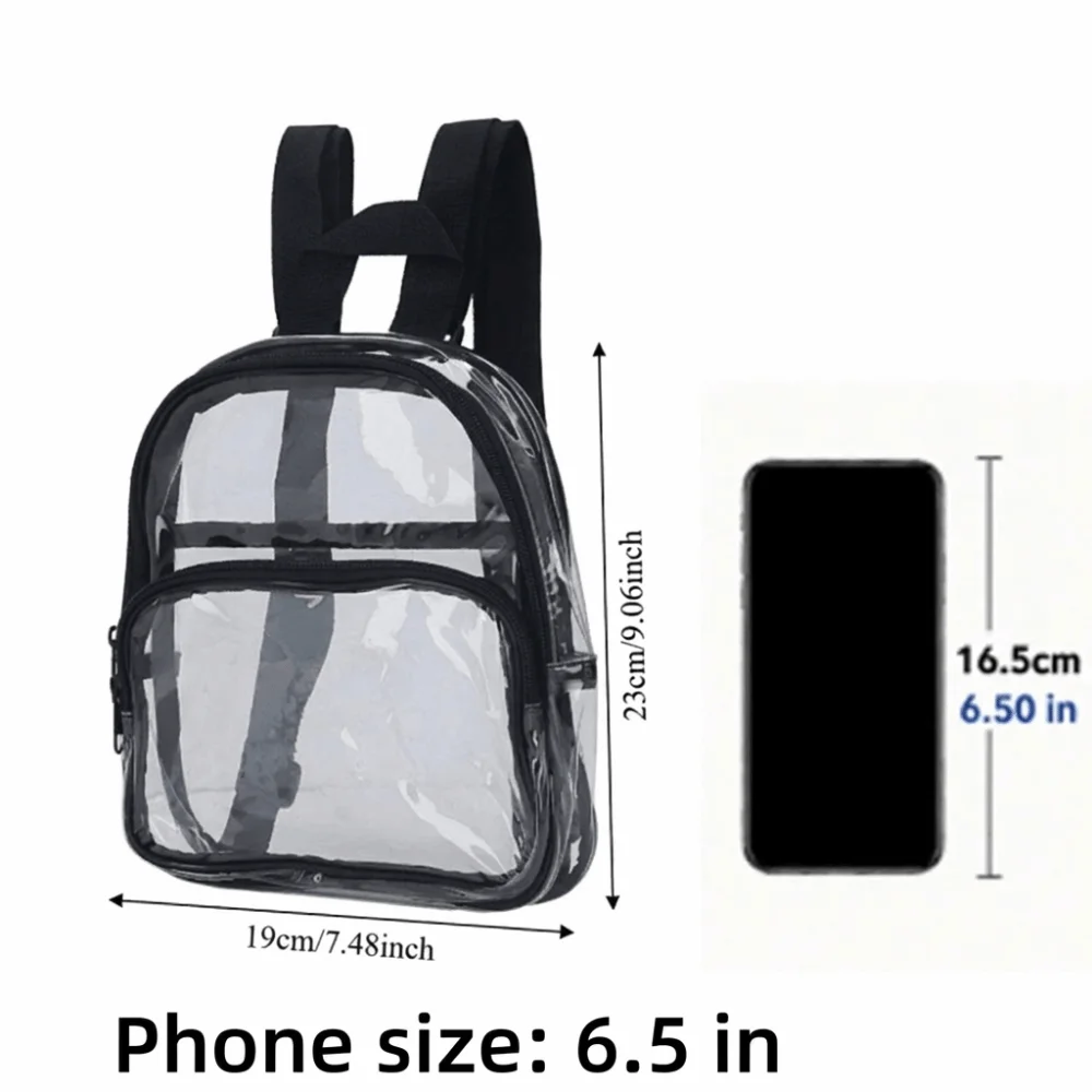 Mochila transparente ajustable PVC resistente para trabajo y estudios - imagen 3