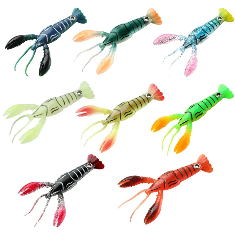 Señuelos blandos de cangrejo realistas en colores variados
