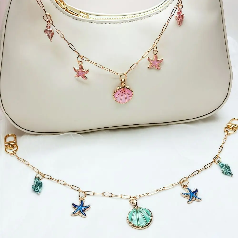 Cadena para asa de bolso con colgante de concha y estrella de mar - imagen 3