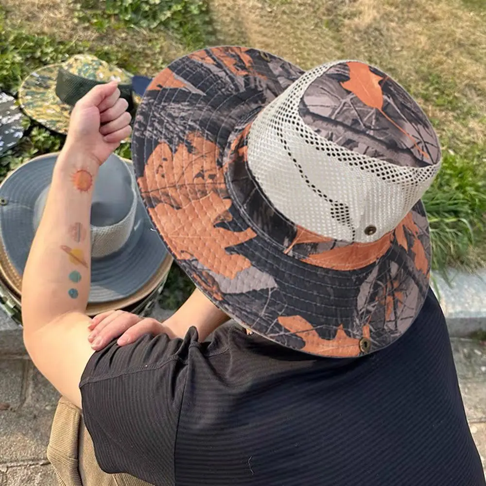 Sombrero de pesca de malla con protección solar y visera plegable - imagen 3