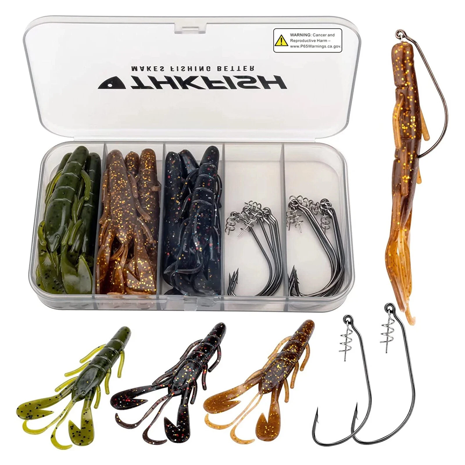 Señuelos suaves para pesca de langosta con anzuelo jigging y Texas - imagen 5
