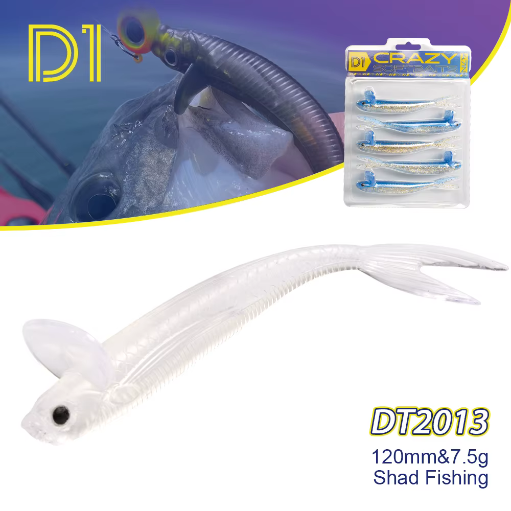 D1 DT2013 – Señuelo Sábalo Cebo Suave con Volantes Acción Rodante - imagen 5