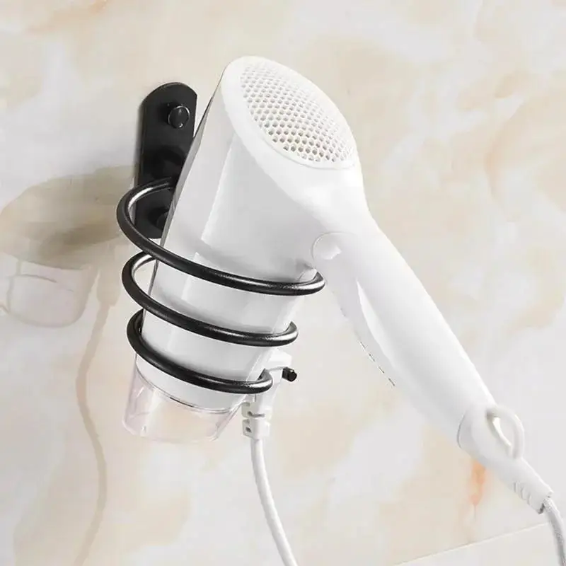 Soporte de pared para secador de pelo: organizador de baño práctico - imagen 3