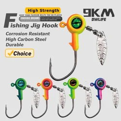 Anzuelos Jig Head Spinner con hoja de sauce pesca agua dulce y salada