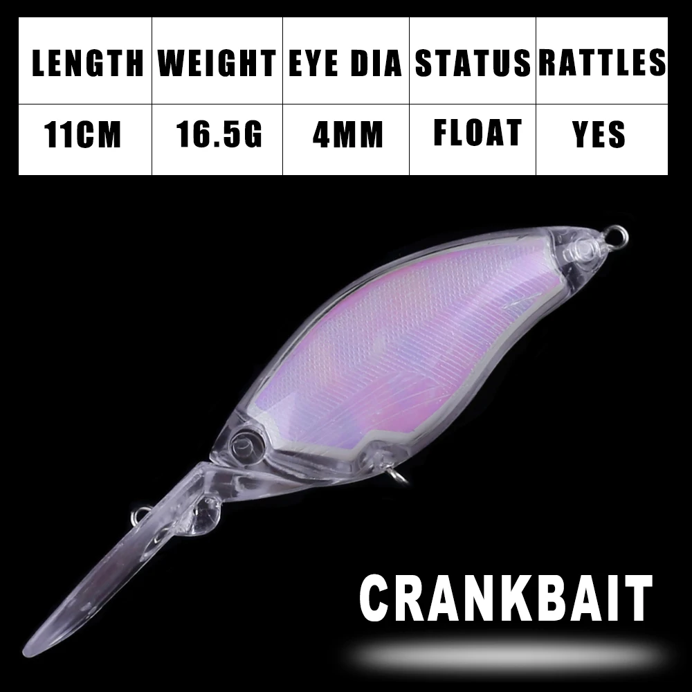 Detalle del cuerpo de plástico ABS del crankbait sin pintar