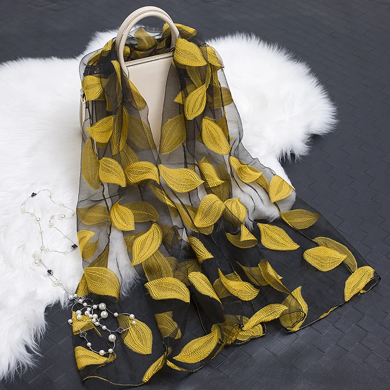 Bufanda de seda larga para mujer – Hijab elegante Otoño/Invierno - imagen 5