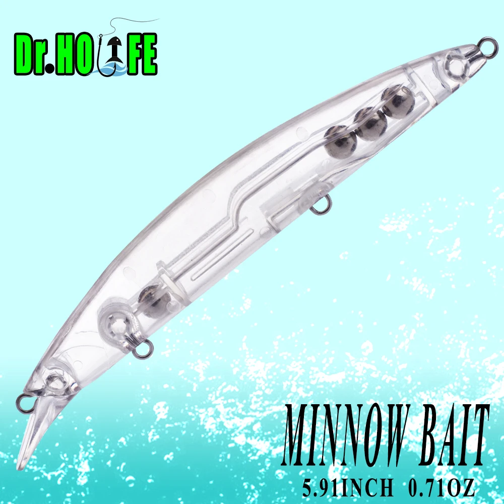 Señuelo flotante para lubina Dr.Holife en blanco sin pintar