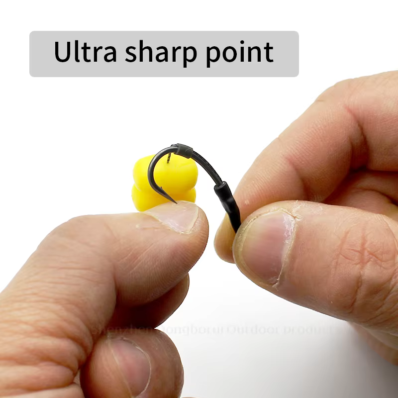 Pre-atados para Carpa con Maíz – Anzuelo Vástago Curvo Micro Púas - imagen 5