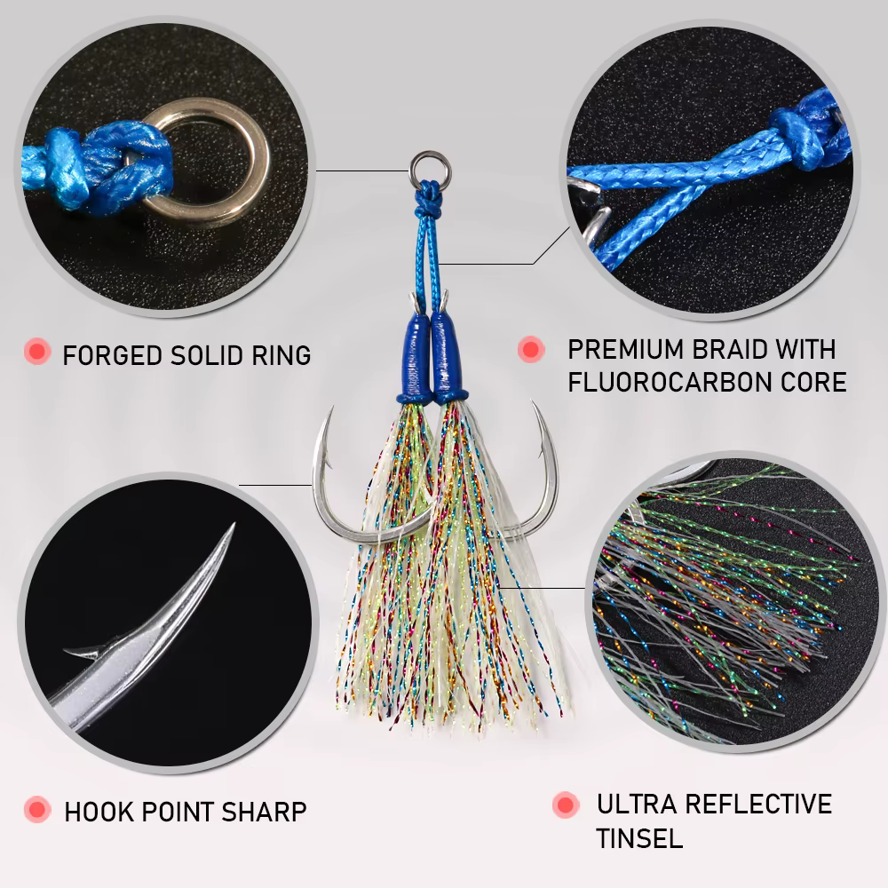 Anzuelos Dobles Luminosos JIGGING PRO para Agua Salada - imagen 4