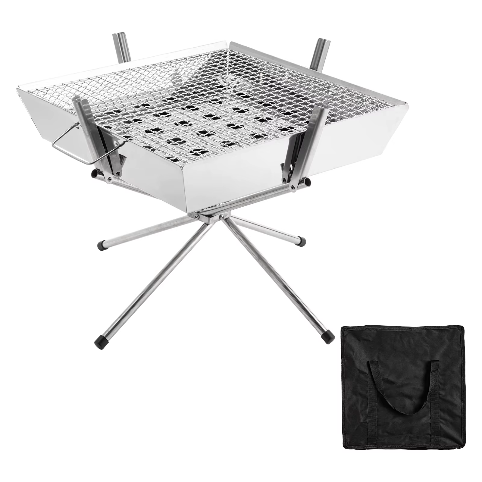 Goture Estufa Camping Multifuncional – Parrilla y Mesa de Leña en Acero Inoxidable - imagen 2