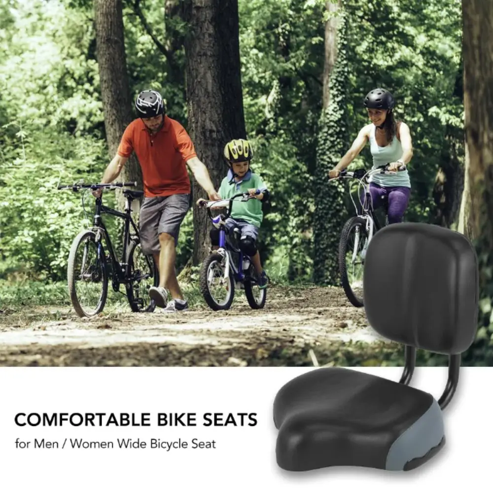 Asiento de bicicleta ancho con respaldo ergonómico impermeable - imagen 4