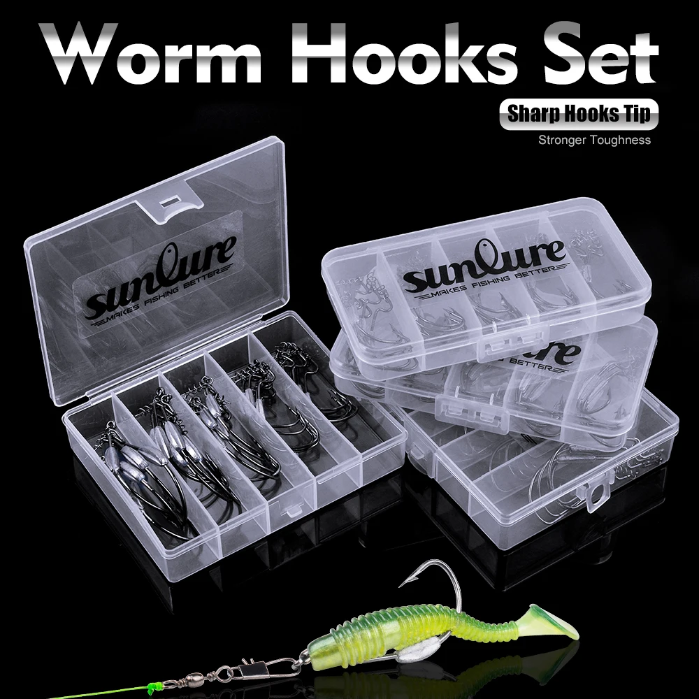 Anzuelos offset Sunlure en caja