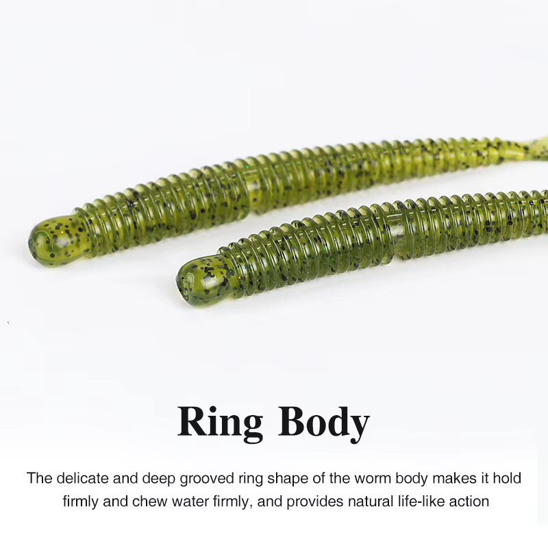 TSURINOYA Soft Worm FLAME vinilo X-Tail para wacky rig - imagen 2