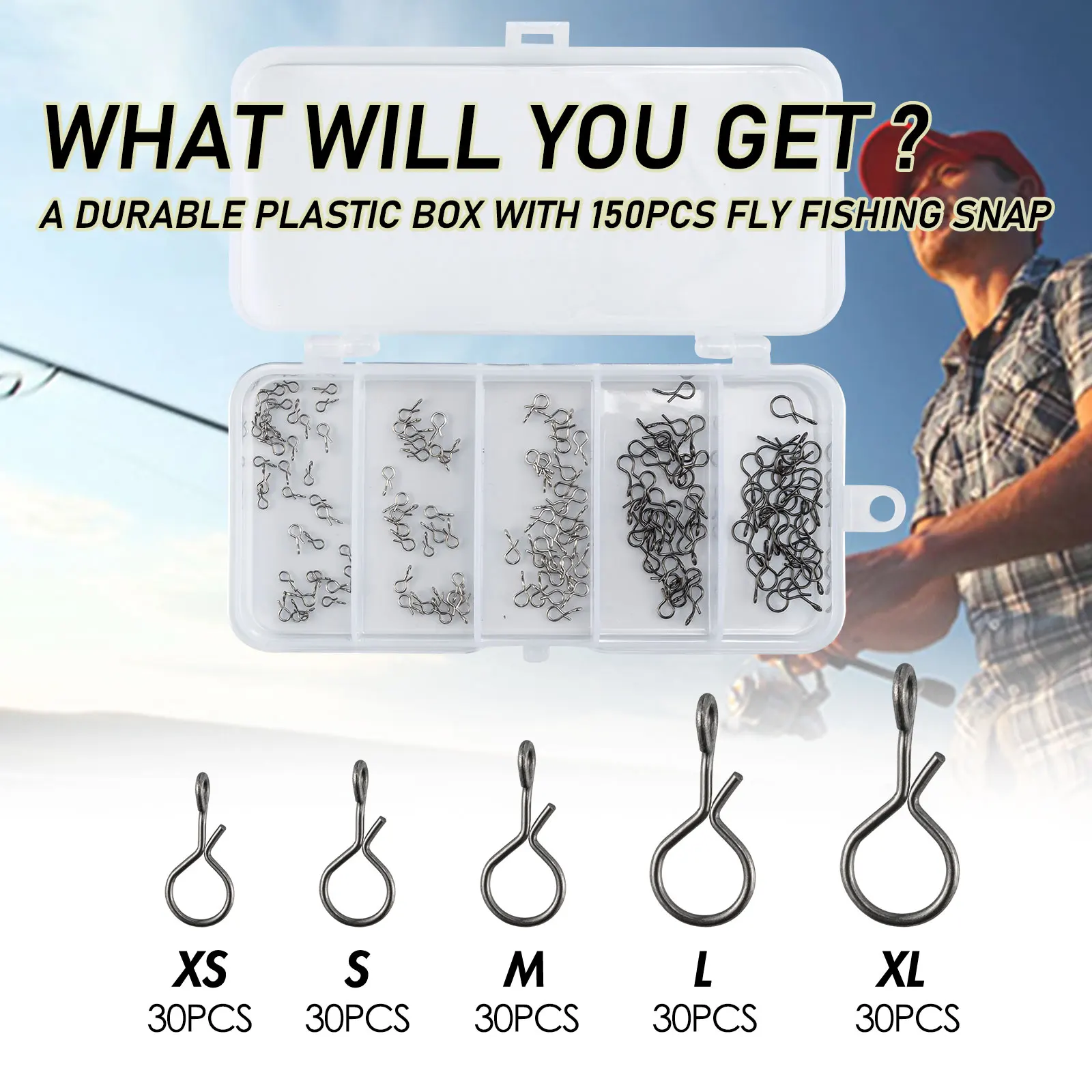 Clips de cambio rápido para pesca con mosca de acero alto carbono
