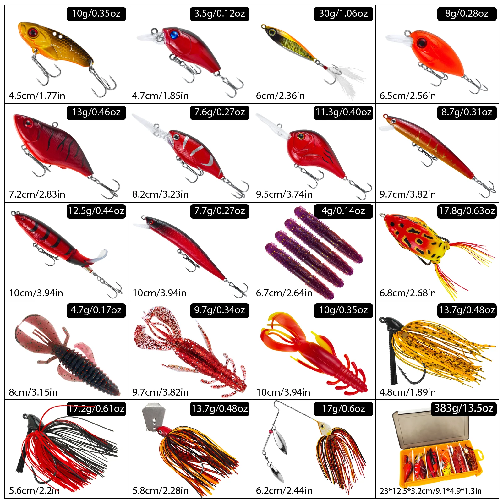 FREE FISHER Kit señuelos duros para pez rojo – crankbait - imagen 4