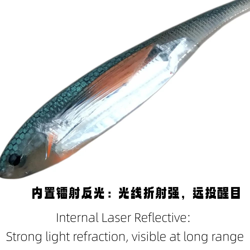 SWOLFY Señuelo blando swimbait realista 3D con lámina láser interna - imagen 5