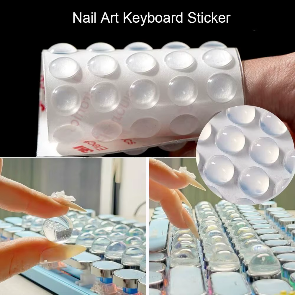Vinilos para uñas - Pegatinas de teclado de silicona transparentes - imagen 3