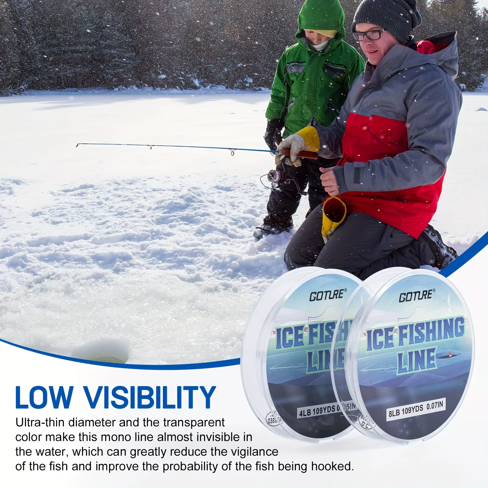Goture Hilo de Nailon Transparente para Pesca en Hielo - imagen 3