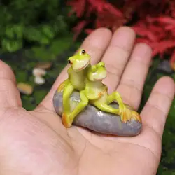 Mini figuras de ranas de resina para terrarios y jardines