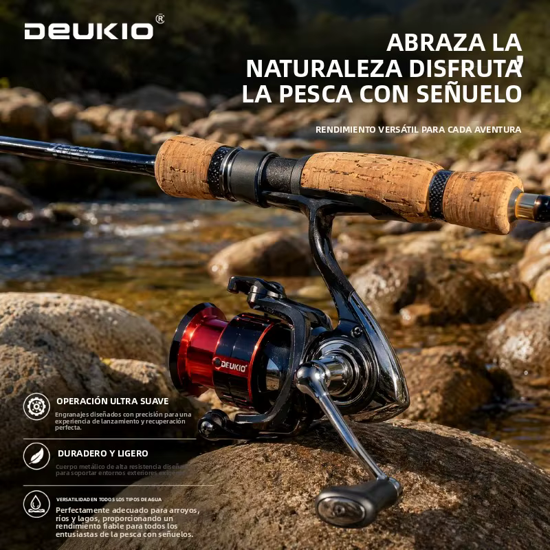 Carrete Spinning DEUKIO con Bobina Metálica para Agua Dulce y Salada - imagen 2