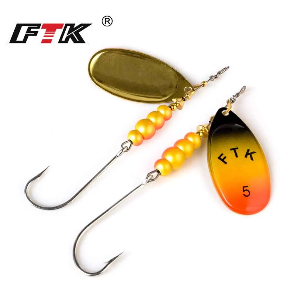 FTK Cucharas spinner para trucha – Acero con gancho simple - imagen 2