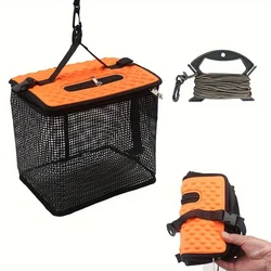 Cubo Flotante Plegable Reforzado para Cebo Vivo en Pesca