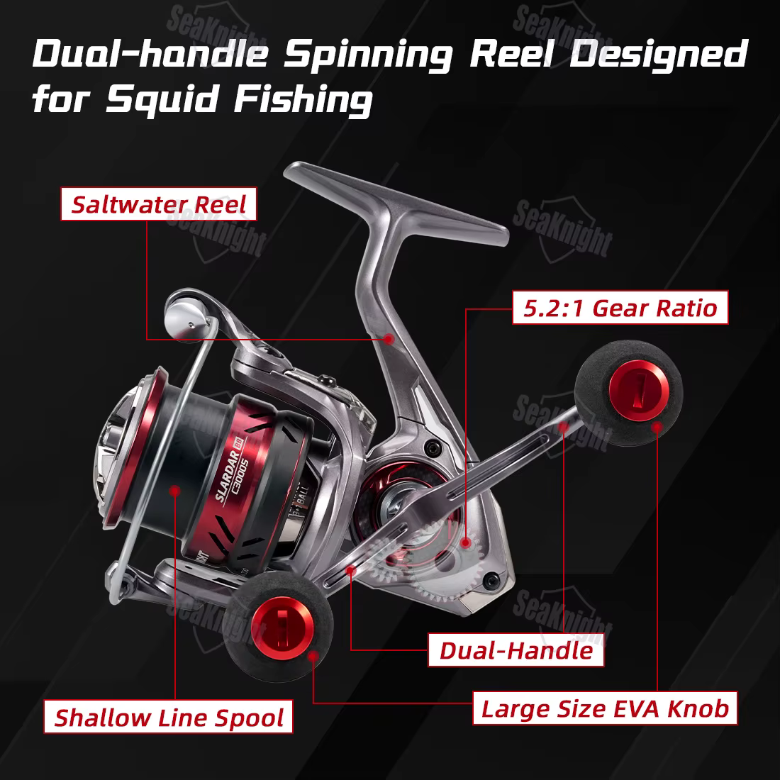 Carrete Spinning SeaKnight SLARDAR BB para calamar en agua salada - imagen 3