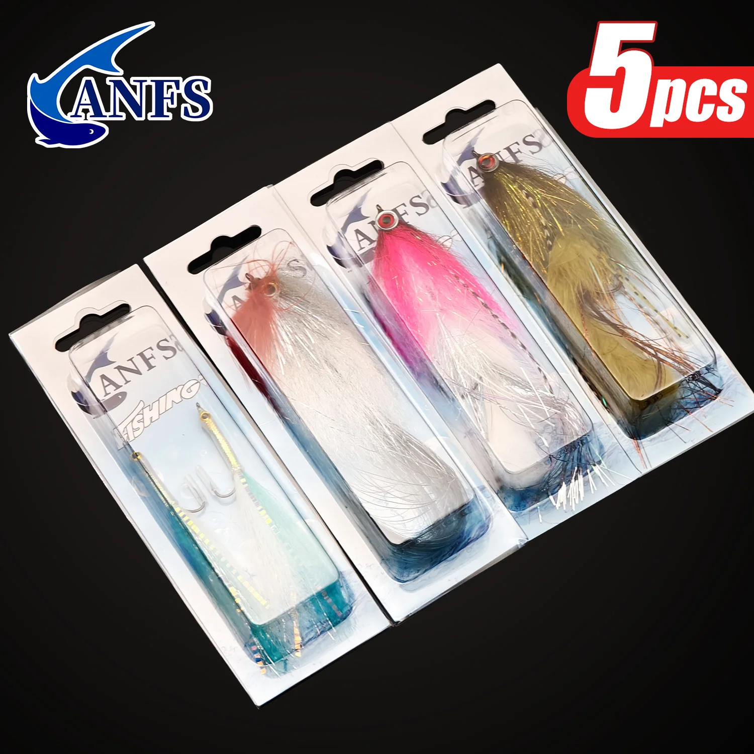 ANFS Big Gamer Steamer Señuelos para pesca con mosca de lubina - imagen 2