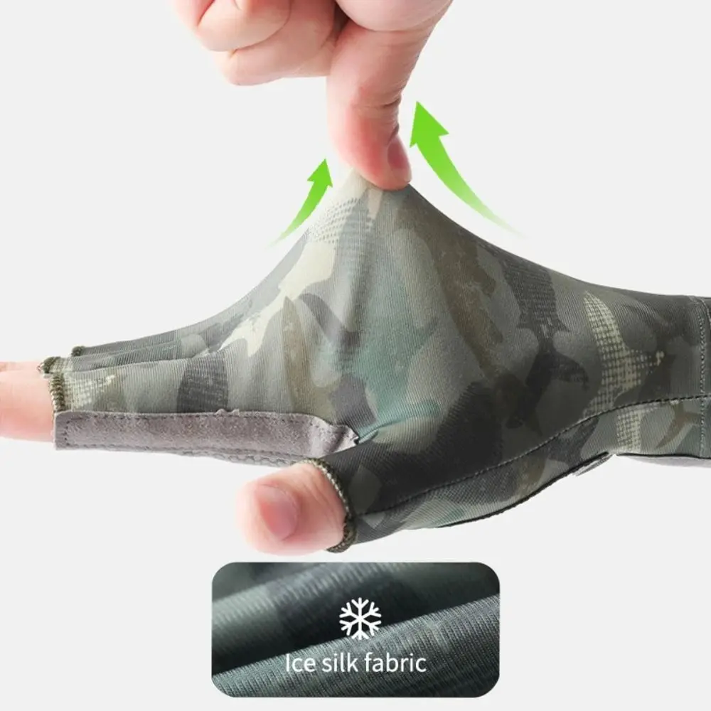 Guantes de pesca sin dedos antideslizantes elásticos transpirables - imagen 4