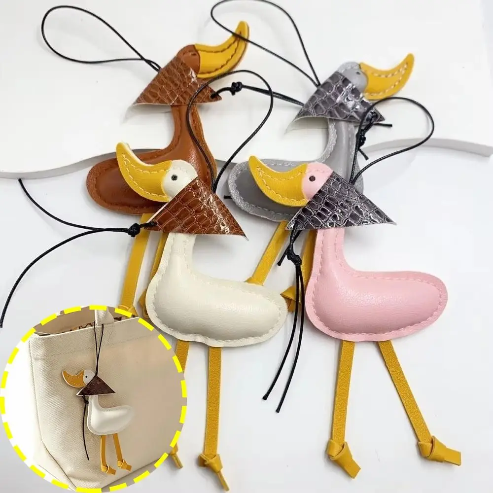 Llavero de PU con pato de dibujos animados y colgante creativo - imagen 3