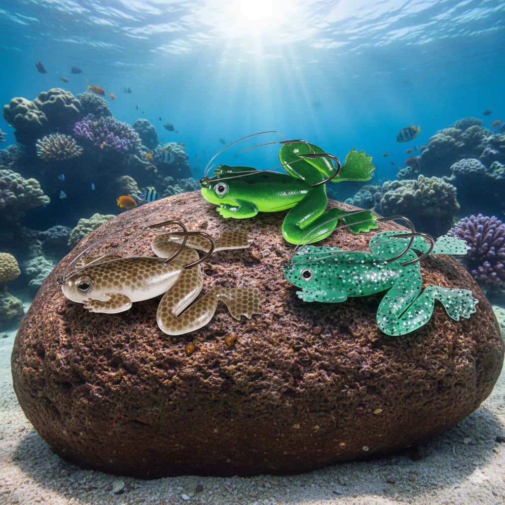 Señuelos de silicona tipo rana blandos para pesca en agua dulce - imagen 4