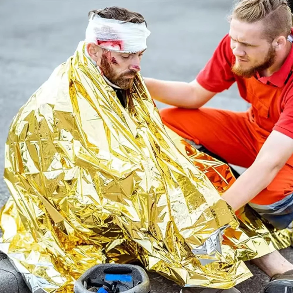 Manta térmica de supervivencia Mylar resistente al viento y desgarros - imagen 4