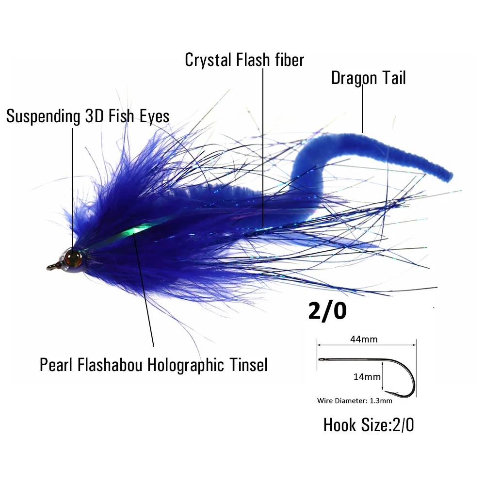 Señuelo streamer mosca de dragón para lubina en agua salada - imagen 2