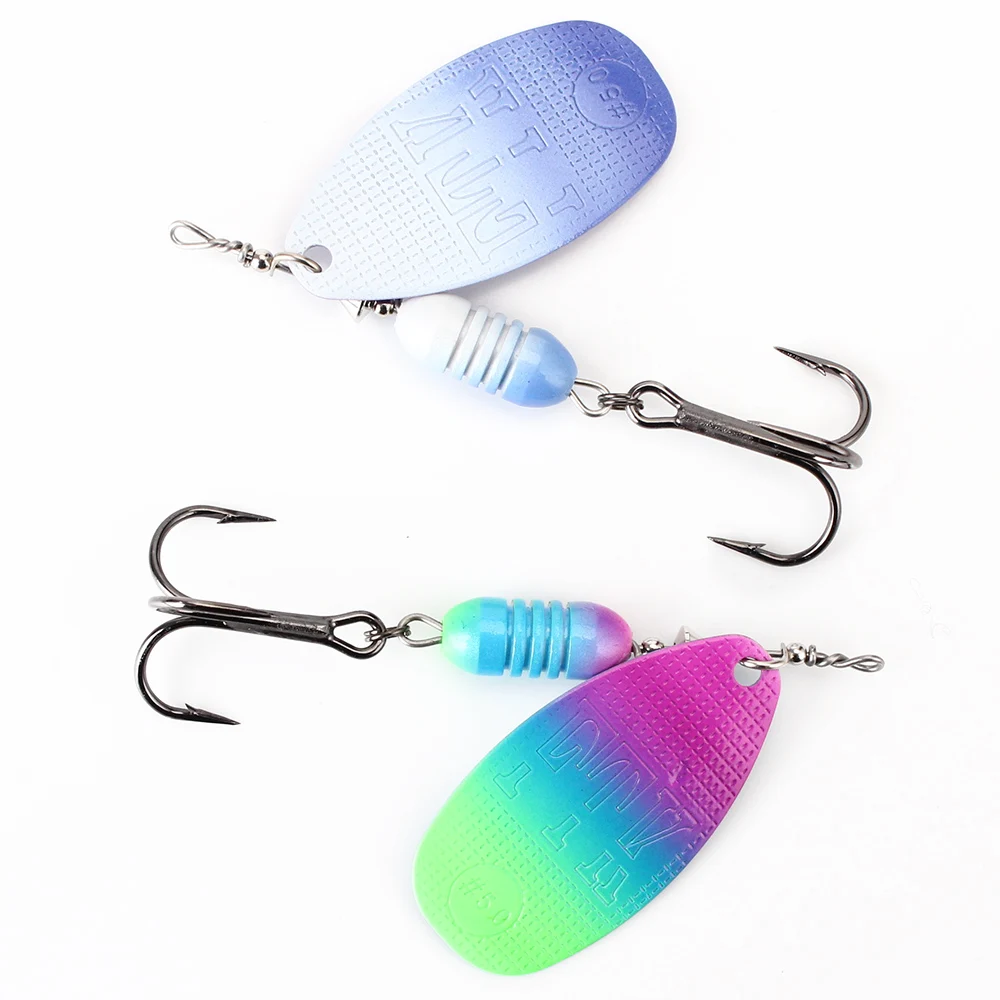 FTK Spinner Bait metálico con anzuelo triple para lucio y lubina