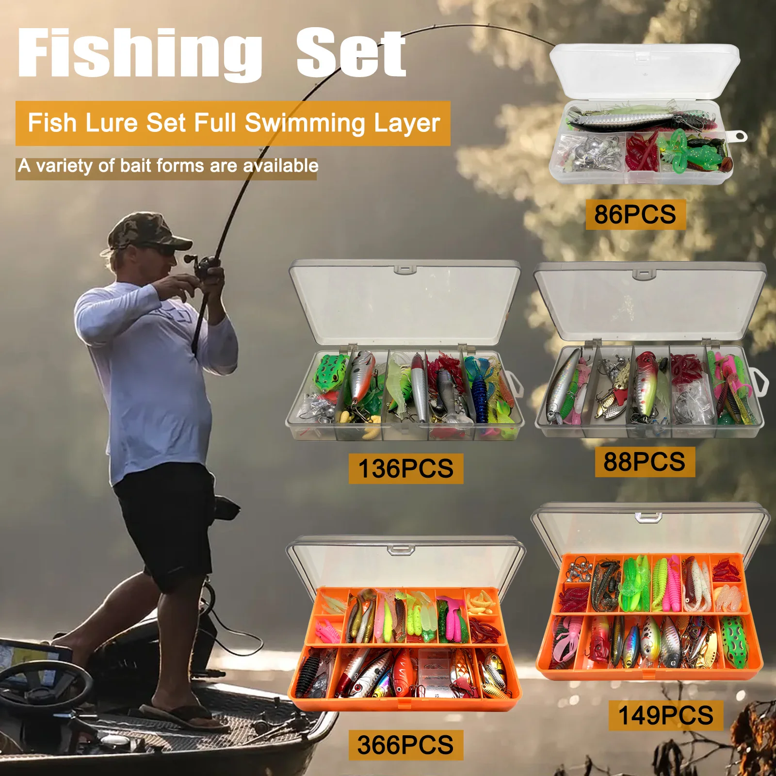Kit de señuelos de pesca en caja de aparejos