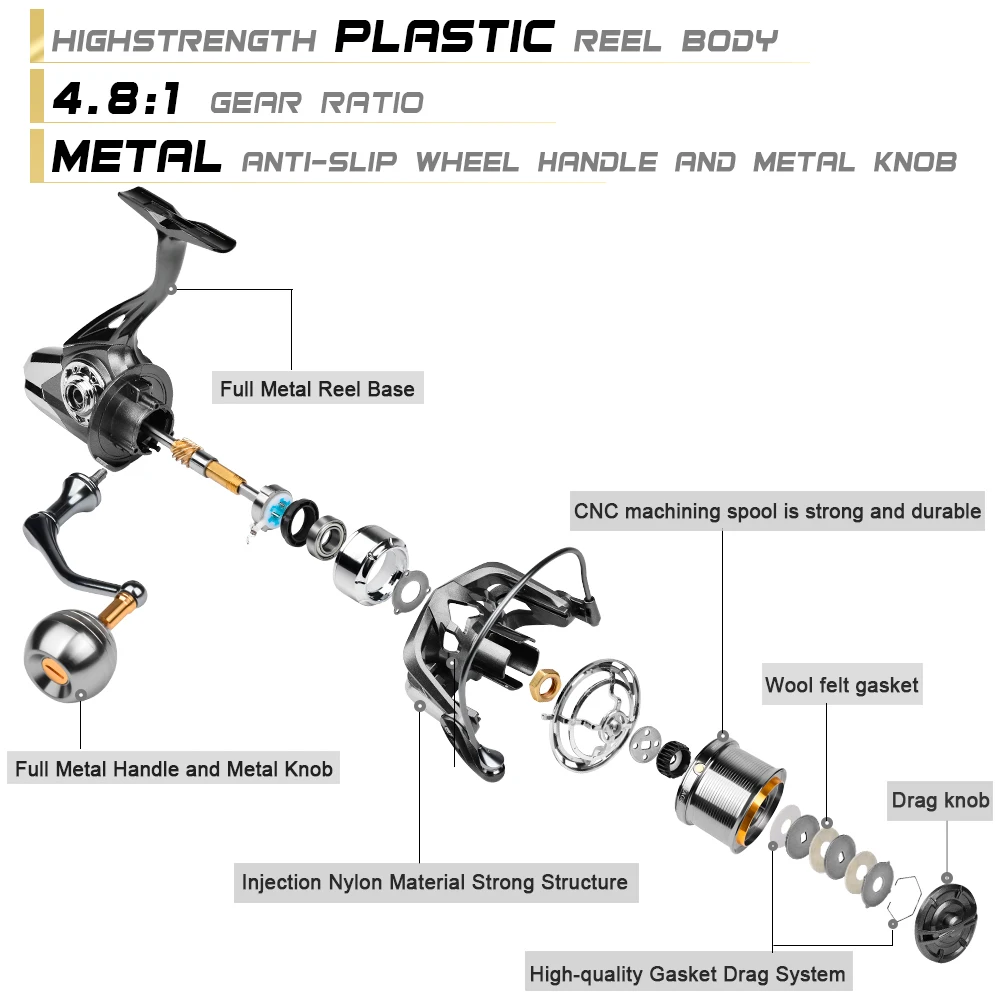 PROBEROS Aluminium-Spinn – Carrete de spinning drag 8000‑140 - imagen 4