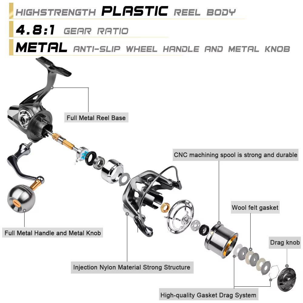 PROBEROS Aluminium-Spinn – Carrete de spinning drag 8000‑140 - imagen 4